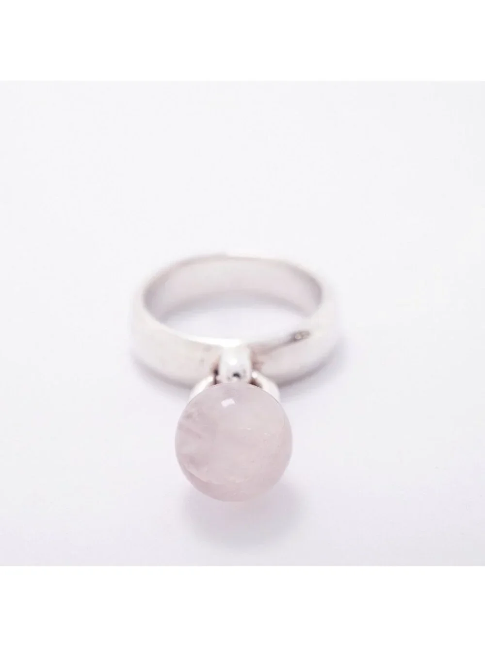 Tiffany & Co Ring Ball D'ancre 925 Sterling Silver Rose Quartz Pink 8.5 Watch